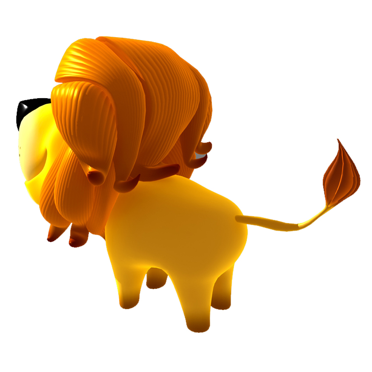 (Animal-0027) -3D-Cartoon lion